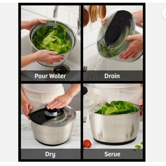 Cook's large stainless steel salad spinner.  ( new with box) - Picture 11 of 11